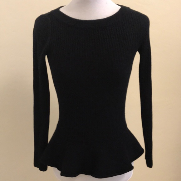 Tory Burch Black Peplum Sweater - Picture 1 of 2